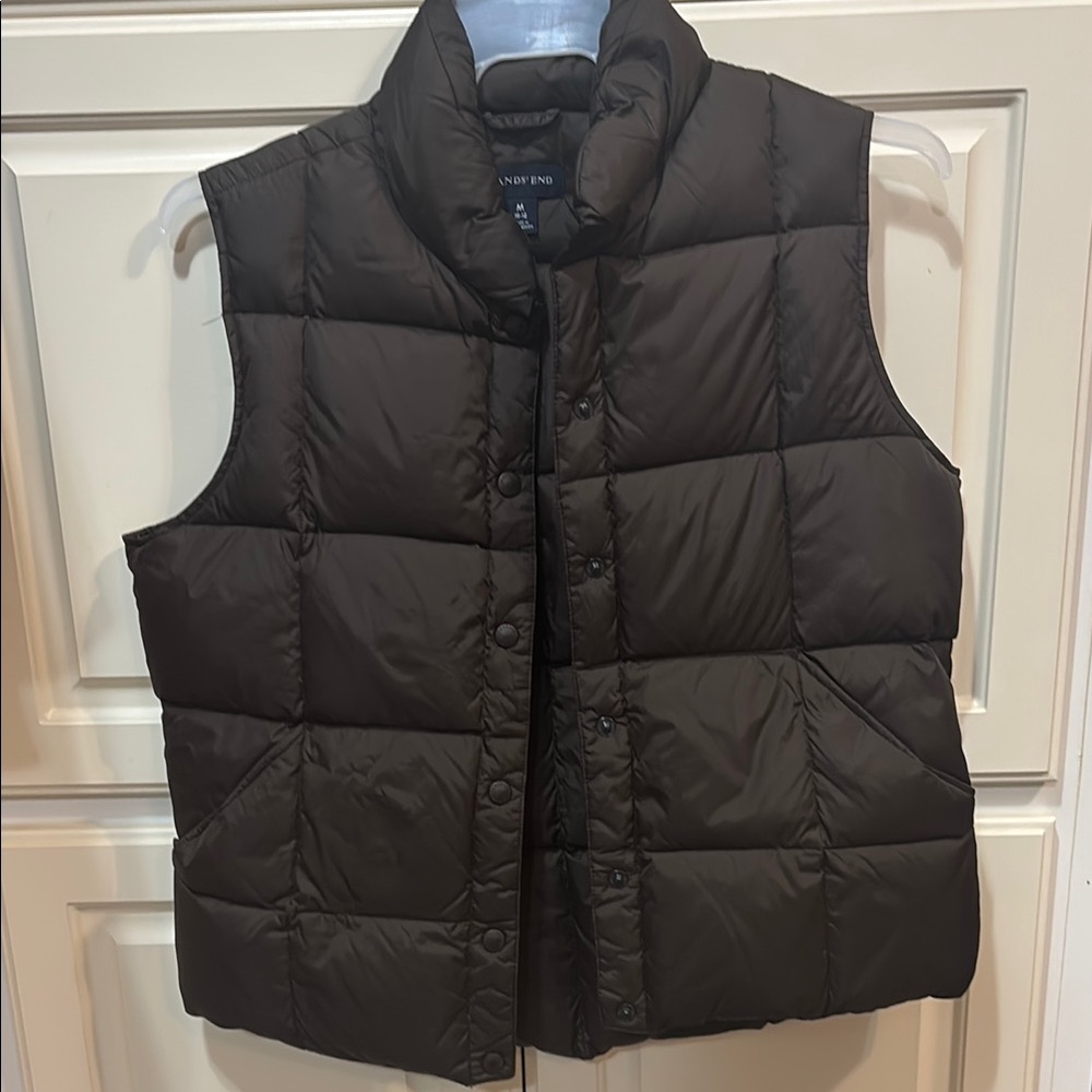 Lands' End Olive Puffer Vest